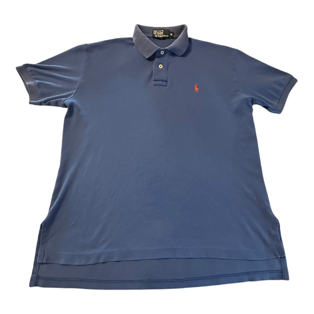 Polo Ralph Lauren Polo Shirt Mens‎ M Blue Y2K Short Sleeve Embroidered Pony Logo